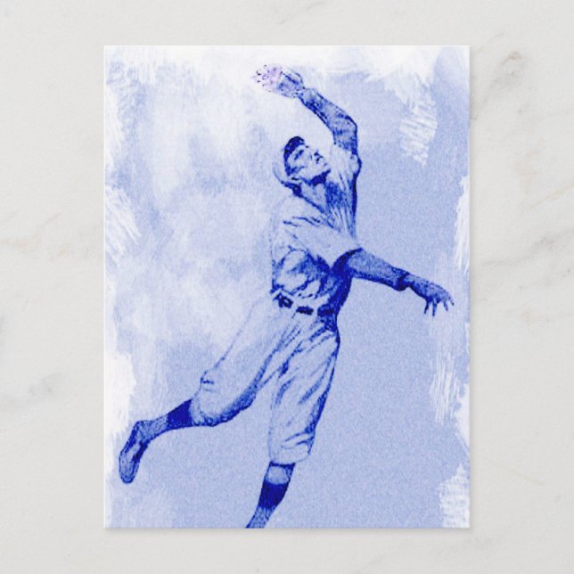 Vintage Baseball Fielfer Note Card (Front)