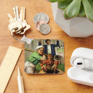 Vintage Baseball Game, Children Boys Sports Player Keychain