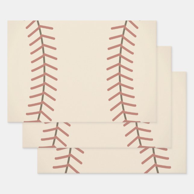 Vintage Baseball Gift Wrapping Paper  (Set)