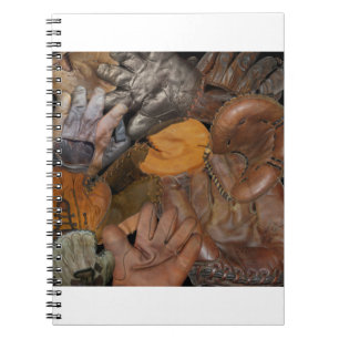 vintage baseball gloves notebook