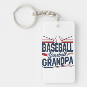 Vintage Baseball Grandpa Keychain