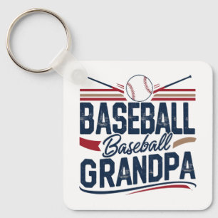 Vintage Baseball Grandpa Keychain