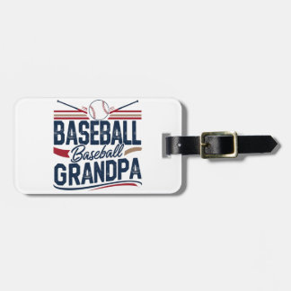 Vintage Baseball Grandpa Luggage Tag