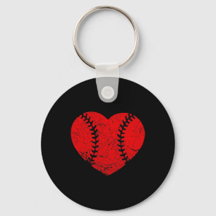 Vintage Baseball Heart Valentine's Day Boys Girls  Keychain
