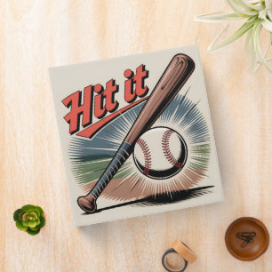 Vintage Baseball "Hit It" Retro Sports Binder