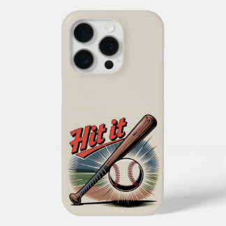 Vintage Baseball "Hit It" Retro Sports iPhone 15 Pro Case