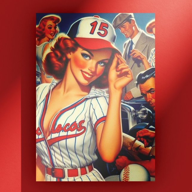 Vintage Baseball Illustration Postcard (Creator Uploaded)