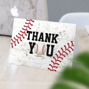 Vintage Baseball Lace Sports Theme Thank You Card