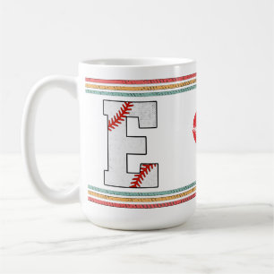 Vintage Baseball Letter E Retro Birthday Athlete Coffee Mug