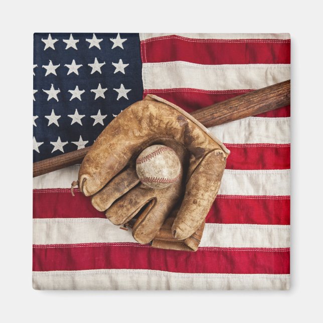 Vintage Baseball Magnet (Front)