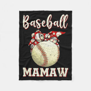 Vintage baseball mamaw womens softball leopard fleece blanket
