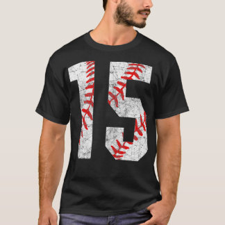 Vintage Baseball Mom 15 Jersey Baseball Favourite T-Shirt