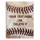 Vintage Baseball Notebooks Personalized YOUR TEXT
