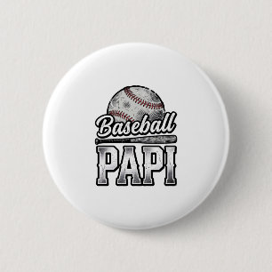 Vintage Baseball Papi Distressed Dad Shirt Design_ 2 Inch Round Button