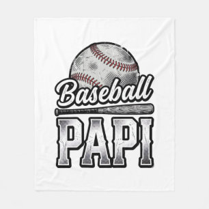 Vintage Baseball Papi Distressed Dad Shirt Design_ Fleece Blanket