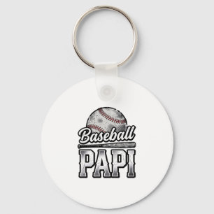 Vintage Baseball Papi Distressed Dad Shirt Design_ Keychain