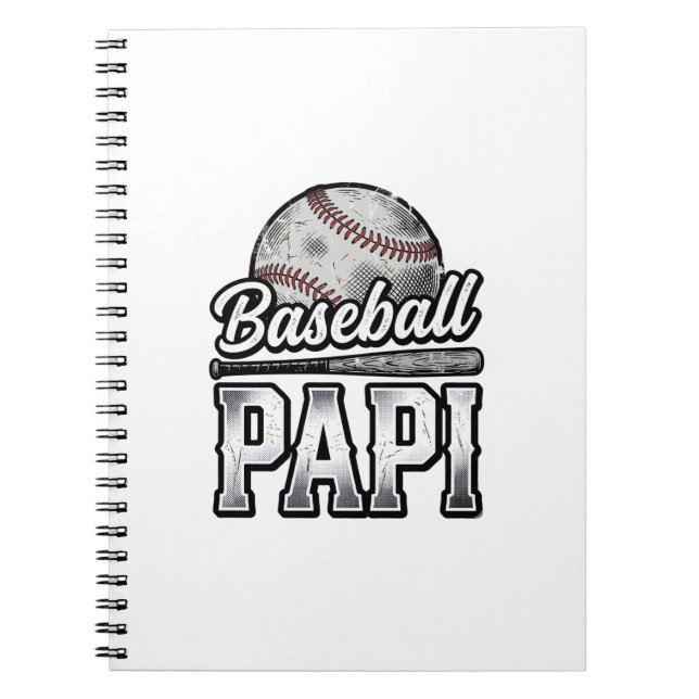 Vintage Baseball Papi Distressed Dad Shirt Design_ Notebook (Front)