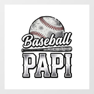 Vintage Baseball Papi Distressed Dad Shirt Design_ Window Cling