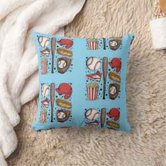 Vintage Baseball Pattern Throw Pillow