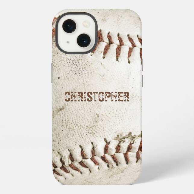 Vintage Baseball Personalized iPhone Case (Back)