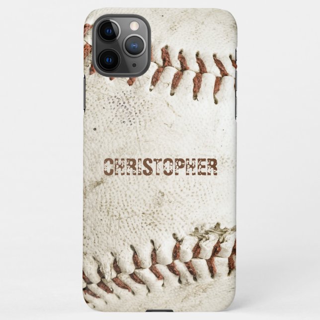 Vintage Baseball Personalized iPhone Case (Back)