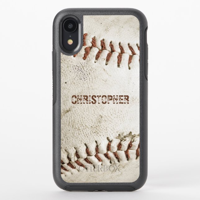 Vintage Baseball Personalized Otterbox iPhone Case (Back)