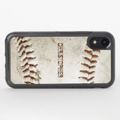 Vintage Baseball Personalized Otterbox iPhone Case (Back Horizontal)