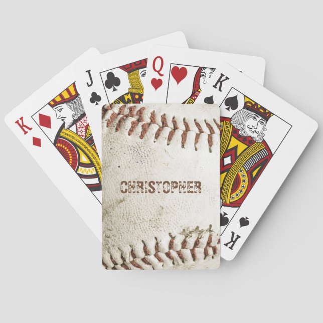 Vintage Baseball Personalized Playing Cards (Back)