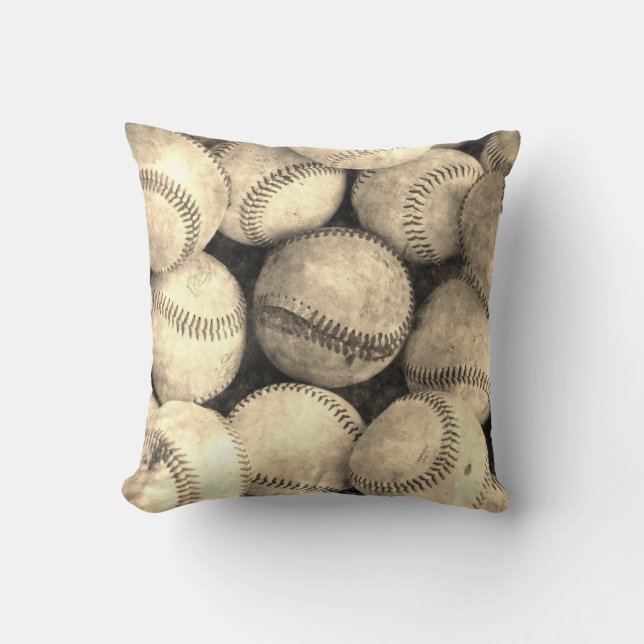 Vintage Baseball Pillow (Front)