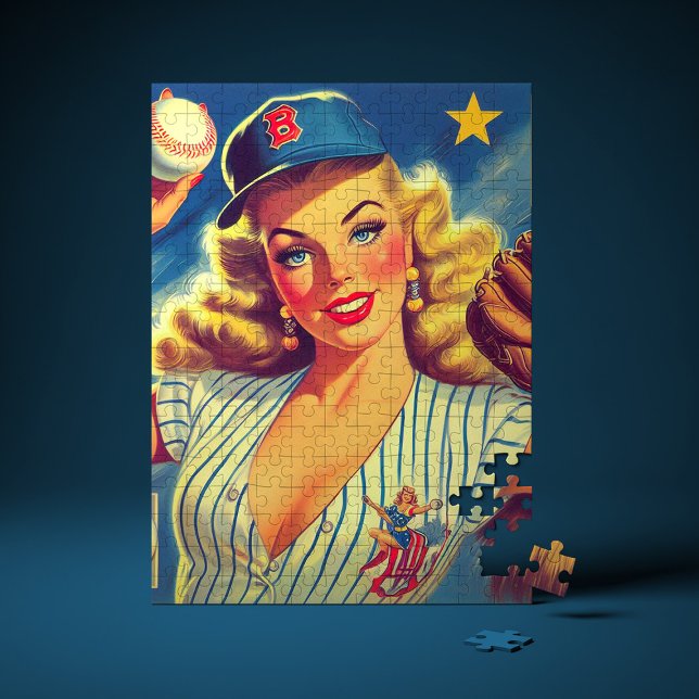 Vintage Baseball Pin-up Jigsaw Puzzle (Creator Uploaded)