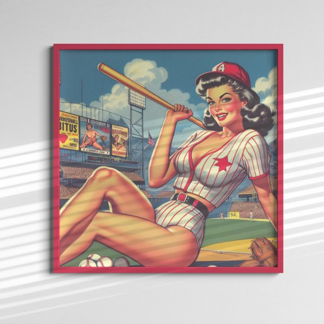 Vintage Baseball Pin-up Poster (Creator Uploaded)