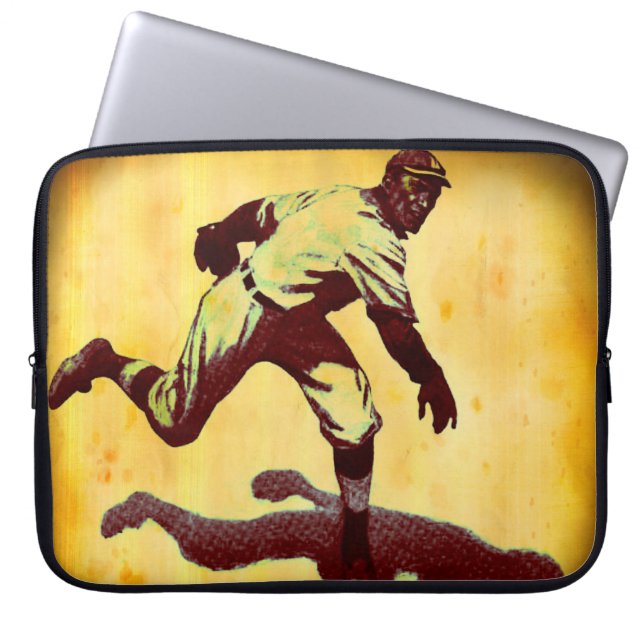 Vintage Baseball Pitcher Laptop Computer Sleeve (Front)