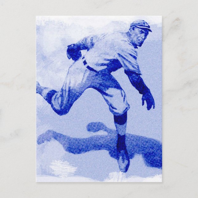 Vintage Baseball Pitcher Note Card (Front)