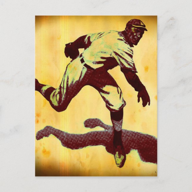 Vintage Baseball Pitcher Note Card (Front)