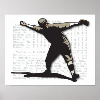 Vintage Baseball Pitcher Poster
