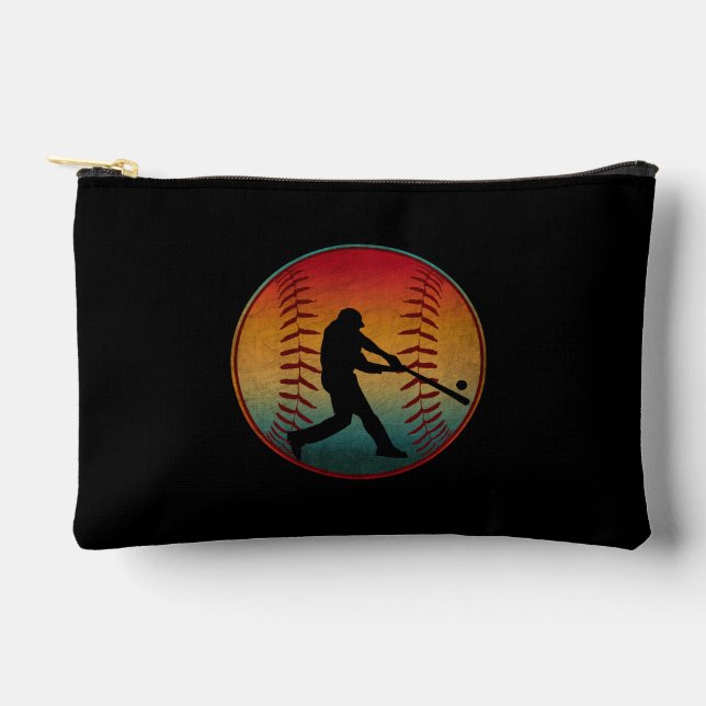Vintage Baseball Player Accessory Pouch (Front)