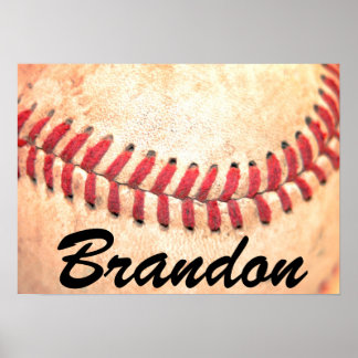 Vintage Baseball Player Custom Text Poster
