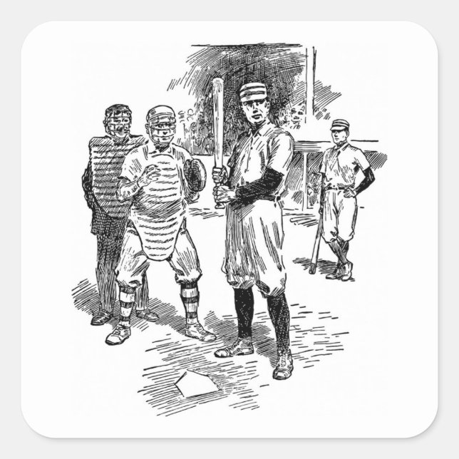 Vintage Baseball Player Sticker Set (Front)