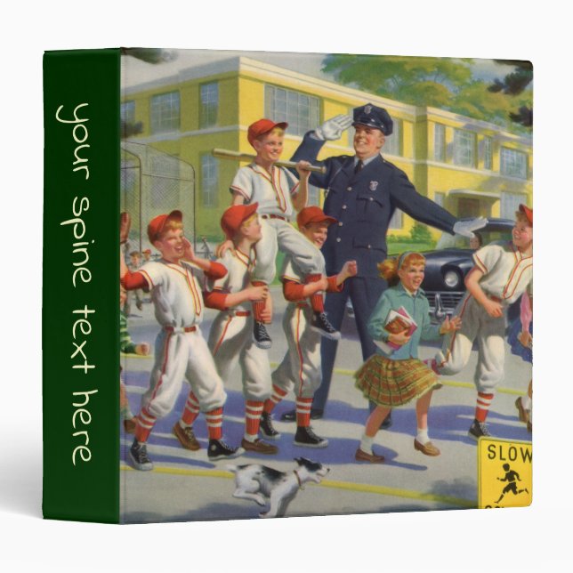 Vintage Baseball Players and Police Crossing Guard Binder (Front/Spine)