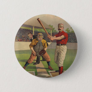Vintage Baseball Poster Button
