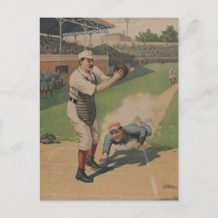 Vintage Baseball Poster Postcard