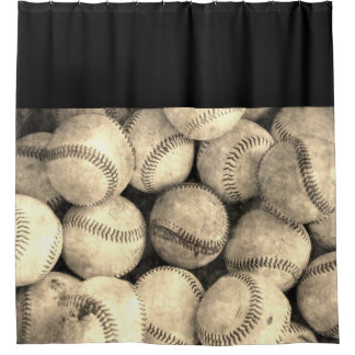 Vintage Baseball Shower Curtain