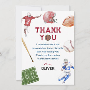 Vintage Baseball Sport Anniversaire Merci Cartes