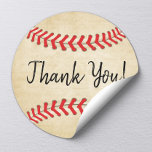 Vintage Baseball Sport Theme All Star Thank You Classic Round Sticker<br><div class="desc">Vintage Baseball Sport Theme All Star Thank You Stickers.</div>