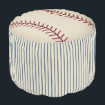 Vintage Baseball Sports Ottoman Kids Pillow Pouf<br><div class="desc">A vintage style baseball decorates this fun pouf. Use this pouf as a footstool,  ottoman,  extra seating,  decor,  etc... This pouf is great for children,  a nursery,  boys,  kids,  teens,  game room,  basement,  etc... The design is from original art.</div>