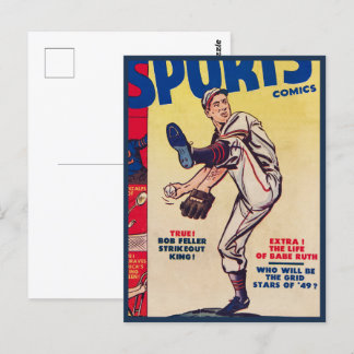 Vintage Baseball Sports Retro Baseball Player Postcard