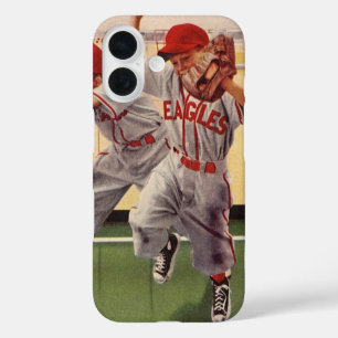 Vintage Baseball Sports Team, Boys Roughhousing iPhone 16 Case