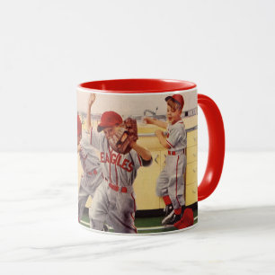 Vintage Baseball Sports Team, Boys Roughhousing Mug
