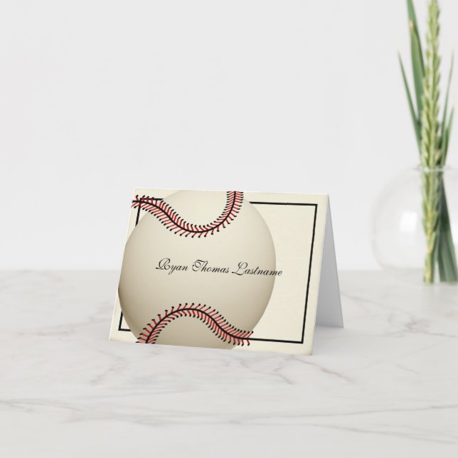 Vintage Baseball Thank You Card (Front)