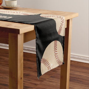 Vintage Baseballs, Custom Message Medium Table Runner